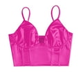 thumbnail image 1 of Women Spaghetti Strap V Neck Bustier Corset Top Sleeveless Slim Crop Cami Tops Clubwear Party Crop Top Outwear, 1 of 5