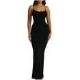 thumbnail image 1 of Women Spaghetti Straps Bodycon Maxi Dress Open Backless Slit Cocktail Dress Sleeveless Evening Party Long Dress, 1 of 6