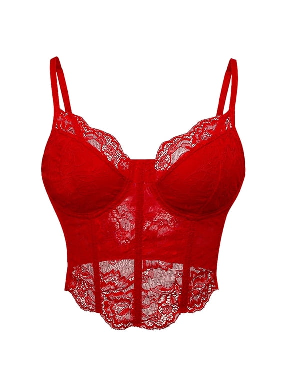 Women Spaghetti Straps Crop Top Lace Tanks Tops Tube Top Bustier Vest Tanks Raves Outfits Clubwears Cami Tees Blouse