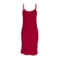 thumbnail image 1 of Women Spaghetti Straps Dress Sleeveless Stretchy Tank Midi Dress Soft Casual Loungewear Nightgown, 1 of 4