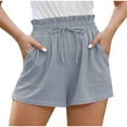 thumbnail image 1 of Women Spandex Shorts Wide Leg Drawstring A-Line High Waist Casual Pockets Trendy Gym Workout Shorts for Basketball Volleyball Tennis Gray S-2XL, 1 of 8