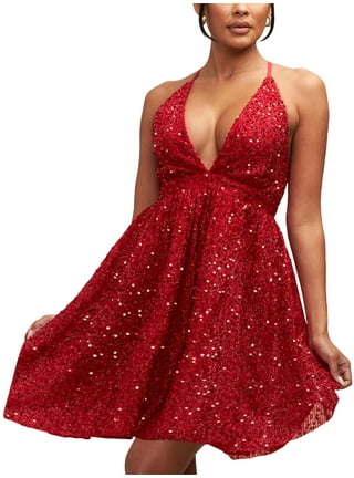 Halter Neck Red Mini Skater Dress