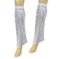 thumbnail image 1 of Women Sparkling Sequins Loose Leg Sleeves Boot Covers Vintage Dance Parties Leg Warmers Flared Knee Length Long Socks, 1 of 8