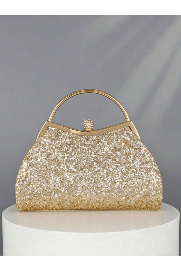 Women's Clutch, Glitter,Sequins,Gold