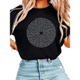 thumbnail image 1 of Women Spiral Song Lyrics Circular Text Graphic Tees T Shirt Tops Round-neck Printed Cotton T-Shirt Black S-5XL, 1 of 5