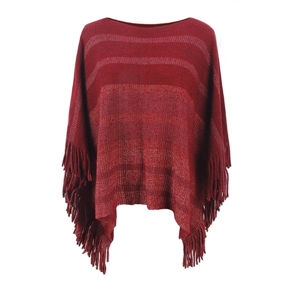 Women Splice Poncho with Tassels Shawl Scarf Fringed Wraps Pashminas Sweater Pullover Cape for Women Stylish Cloak for Every Occasion