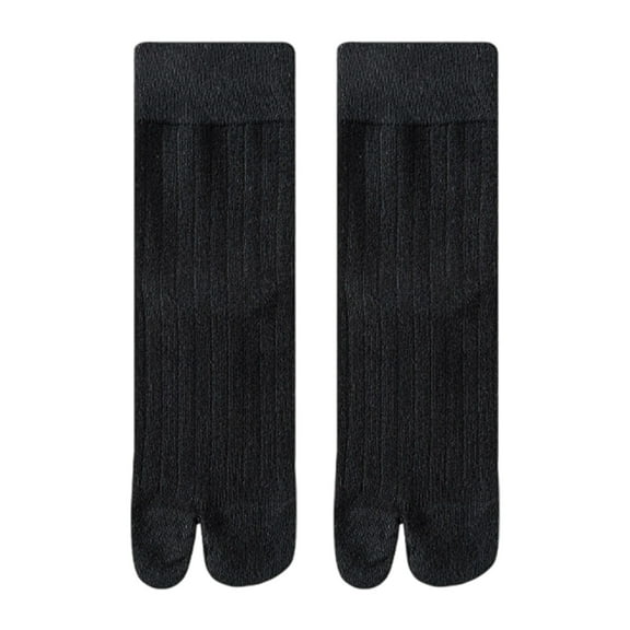 Women Split Toe Socks Cotton Middle Calf Two Toe Separator Design Friction Resistant Ribbed Texture Spring Autumn Socks