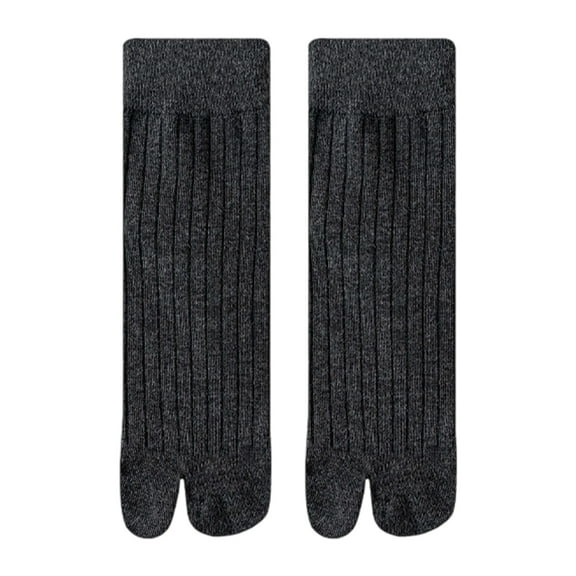 Women Split Toe Socks Cotton Middle Calf Two Toe Separator Design Friction Resistant Ribbed Texture Spring Autumn Socks