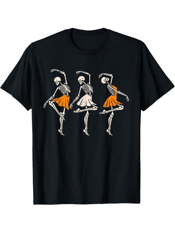 Women Spooky Ballet Tutu Dance T Shirt Size S-5XL