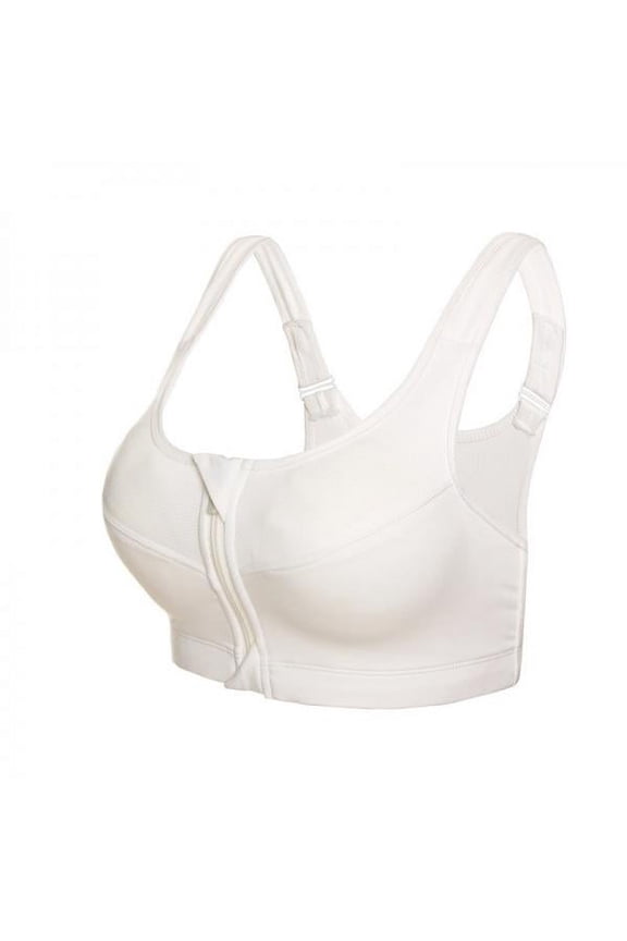 Women Sport Bra Padded Seamless Front Zip Yoga Gym Fitness Workout Running Vest