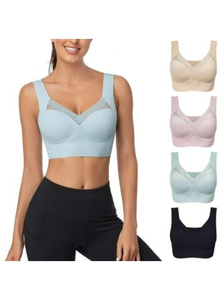 Women Girls Padded Seamless Fitness Bra Vest Tops Rimless Bras Breathable  Lingerie Underwear