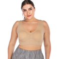 thumbnail image 1 of Women Sport Bras Breathable Sports Bra Sport Fitness Vest Bra Yoga Running Workout Stretch Gym Crop Top, Beige, 3XL, 1 of 7