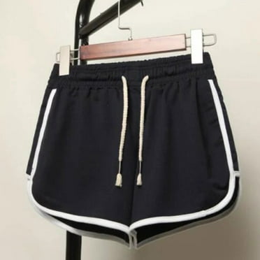 Women Sport Elastic Waist Shorts Loose Wide Leg Pants Solid Color Casual Summer