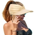 thumbnail image 1 of Women Sport Sun Visor Hat, Wide Brim Empty Top Baseball Sun Travel Cap, Anti-UV Sunscreen Womens Sunhats, Beach Hats for Young Girls Women, 1 of 8