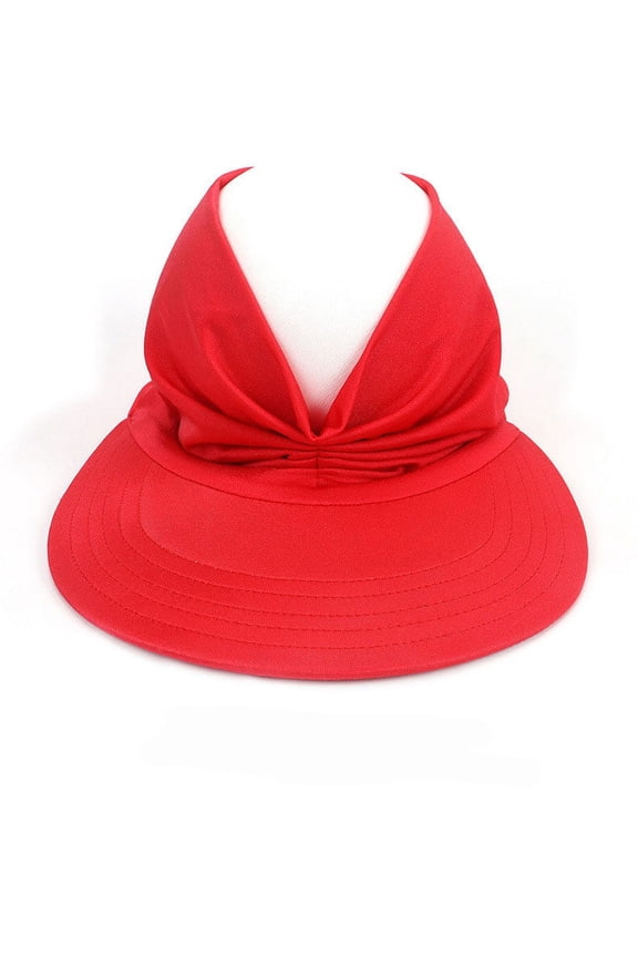 Women Sport Sun Visor Hats,Empty Top Baseball Sun Cap,Womens Sunhats with uv Protection,Sun Hats for Girls Women Beach, Red