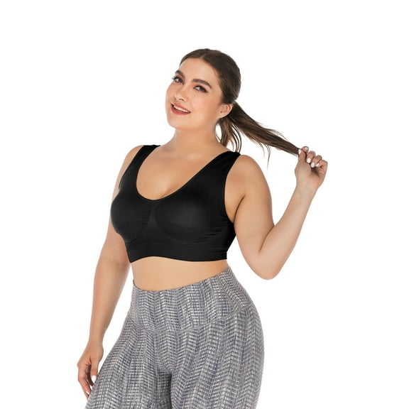 Women Sports Bra, Fitness Running Vest Gym Workout Underwear Padded Crop Tops, Female Plus Size Sport Bras