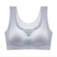 thumbnail image 1 of Women Sports Bra Seamless Bra Feature V-Neck Wire-Free Bra Style W-1686 Gray XL, 1 of 2