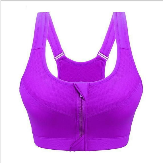 Women Sports Bra Shock-Proof Running Fitness Zipper Underwear