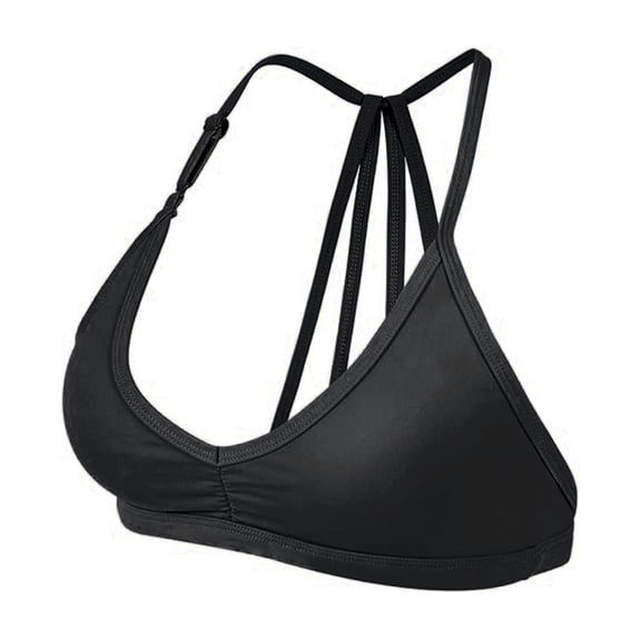 Women Sports Bra with Removable Strap Wireless Strappy Racerback Yoga Fitness Bralette Quick Drying No Underwire Gym Workout Crop Top
