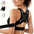 thumbnail image 1 of Women Sports Bras, High Impact Support Racerback Quick Dry, X Back Correction Wireless Adjustable Hook Gym Running Yoga Bra, 1 of 6