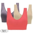 thumbnail image 1 of Women Sports Bras Plus Multi Pack S-4XL Plus Size Pullover No Underwire Push Up Bralettes Casual Stretchy Comfy Running Yoga Underwear, 1 of 8