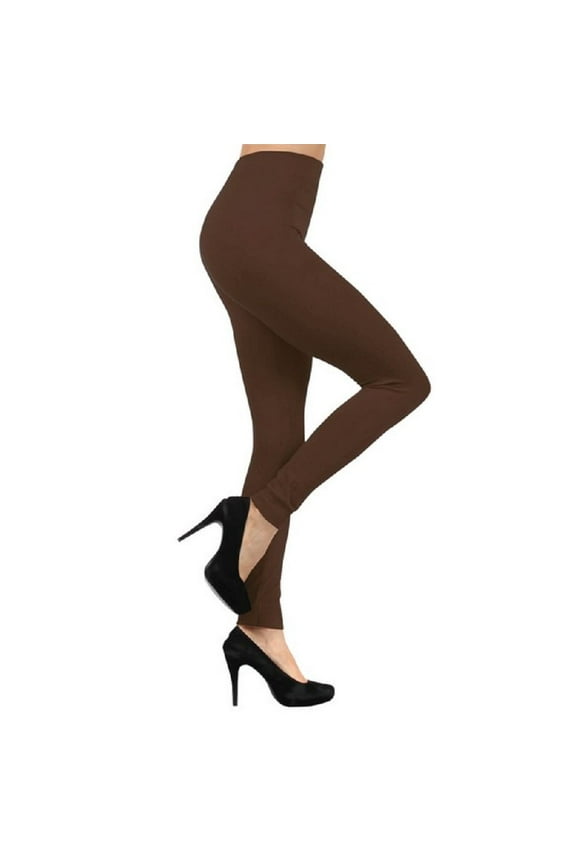 Women Sports Leggings with Fleece Lined Workout Running Pants, Coffee, Plus