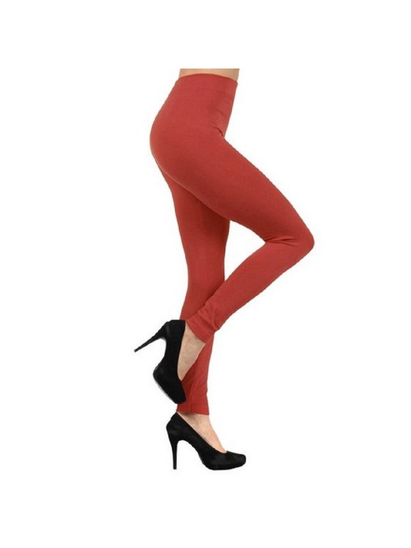 Women Sports Leggings with Fleece Lined Workout Running Pants, Copper