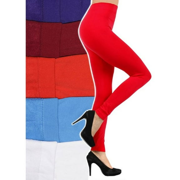 Women Sports Leggings with Fleece Lined Workout Running Pants, Red, Plus