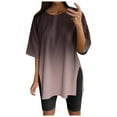 thumbnail image 1 of Women Sports Shirt Short Sleeve Loose with Slits Polyester Casual Daily Workout Wear, 1 of 4