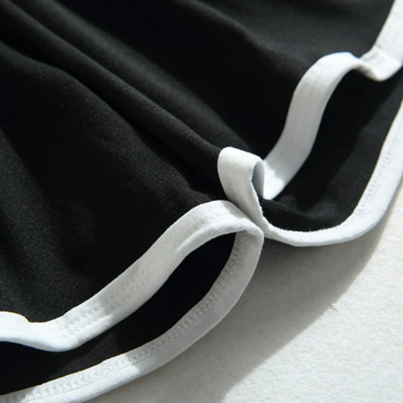 Women Sports Shorts Summer Shorts Casual Lady Elastic Waist Correndo Short Pants Black XL YIWEI