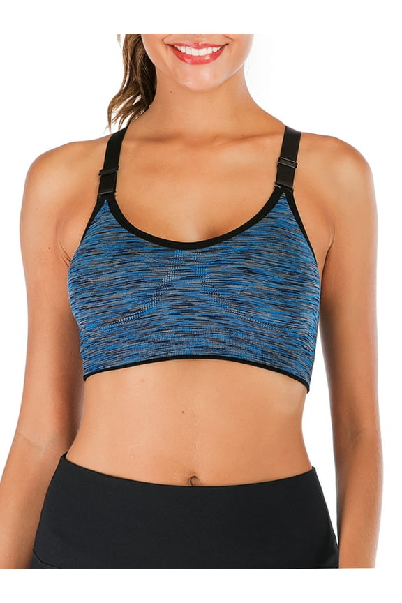 Women's Medium Support Cross Back Wirefree Removable Cups Yoga Sport Bra