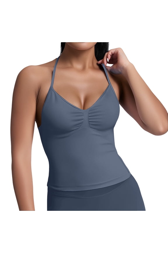 Women Sports Vest High Elastic Nylon Seamless Backless Yoga Fitness Wear