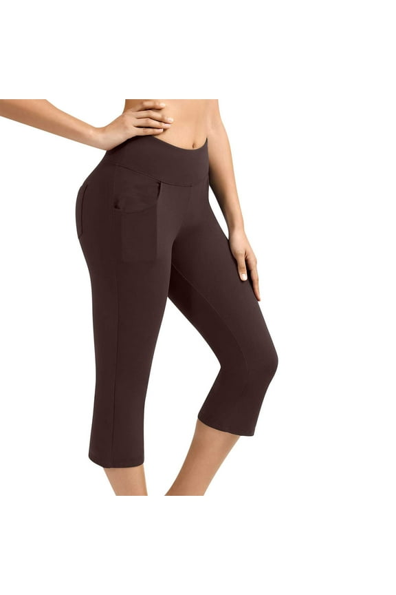Women Sports Yoga Cropped Active Pants Sexy Solid Color Hip Lifting High Waist With Pockets,Lady Leggings Female Lounge Workout Running Butt Lift Tights Trouser