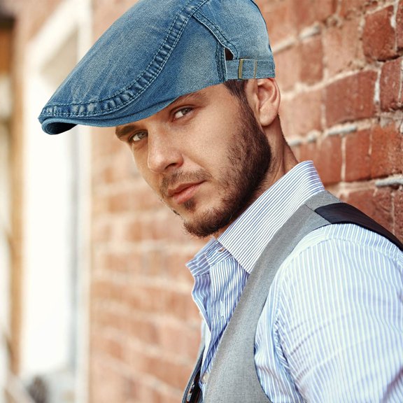 Women Spring And Autumn British Retro Washed Denim Thin Breathable Forward Cap Men Summer Womens Large Heads Painter Hat Women Slouchy Women Rerun Hat Girls French Hat Vintage Hats for Women 1930s