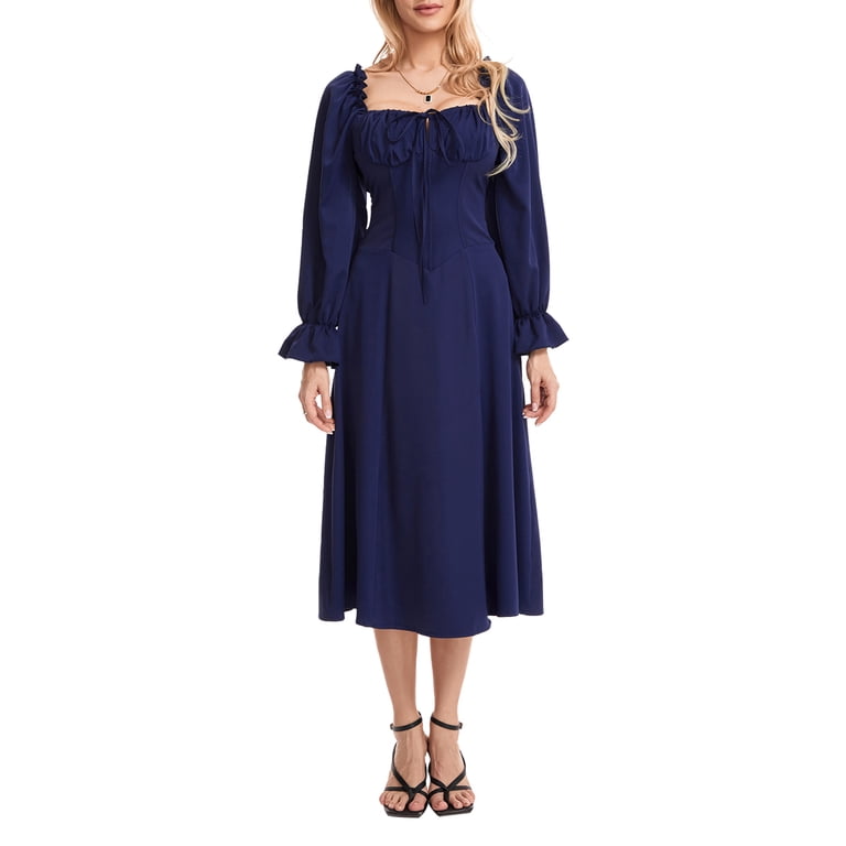 knee length dresses for ladies Sophia Lace Up Midi Dress