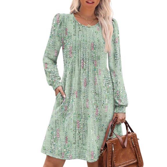 Women Spring Elegant Dress Shirt Long Styles Loose A-Shaped Dress Party Streetwear Femme Designer Party Dresses Vintage Vestidos Green S