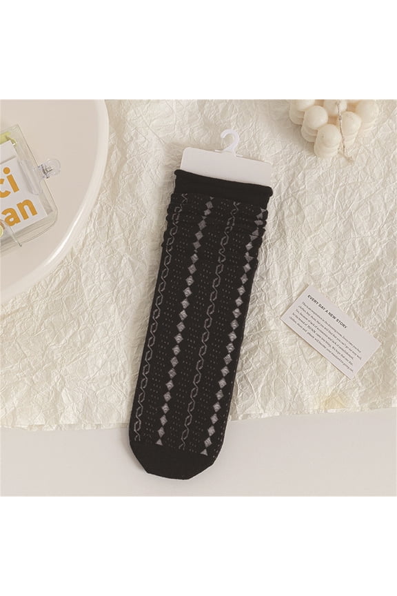 Women Spring Summer Pile Stockings Rolled Mesh Socks Breathable Sheer Hosiery