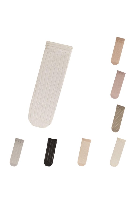 Women Spring Summer Pile Stockings Rolled Mesh Socks