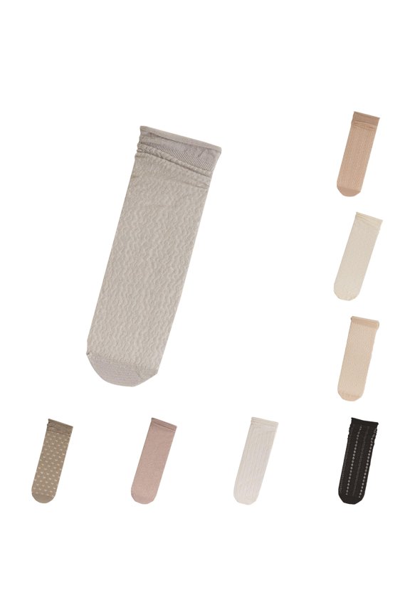 Women Spring Summer Pile Stockings Rolled Mesh Socks