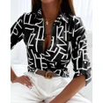 thumbnail image 1 of Women Spring Summer Shirt Blouse Printing Color Turndown Collar Button Long Sleeve Pockets Casual Fashion Comfortable Regular, 1 of 2