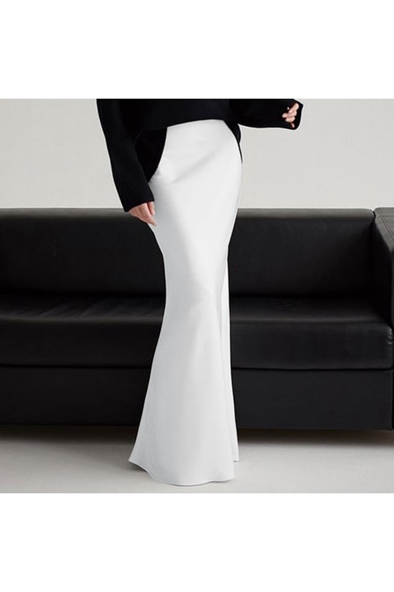Women Spring Summer Skirt 2024 Silk Elegant High Waist Party Wedding Hem Satin Maxi Skirts Rain Skirt Skirt Lace up Skirt Sequin Skirt Long Jean Skirts for Women Skirt Cover Ups for Women Checke Skirt