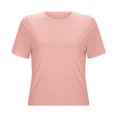 thumbnail image 1 of Women Spring And Summer Tight T Shirt Short Sleeved Round Neck Thin Solid Color Top Slim Bottom Shirt Womens Athletic Tee Casual Raglan Tee Athletic Wear Women Tech Sleeve Shirts for Women Long Sleeve, 1 of 6