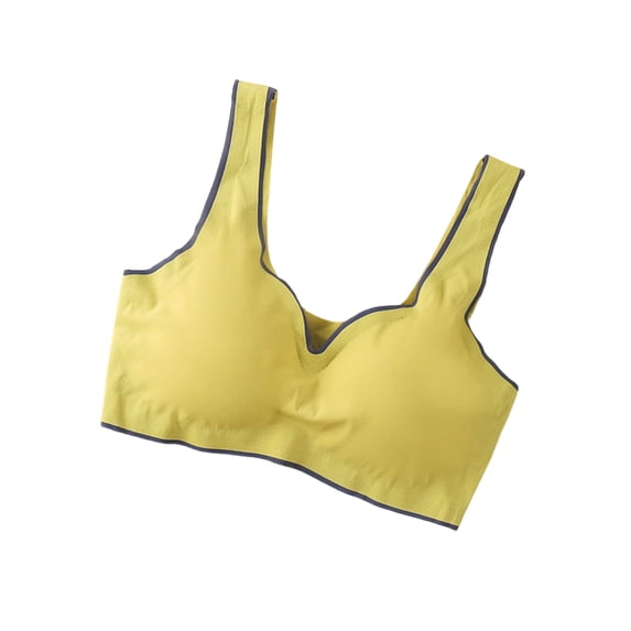 Women Spring Summer Wireless Pullover Bra, Wide Adjustable Straps V Neck Breathable Mild Push Up Comfort Daily Lounge Bralette Green M(M)