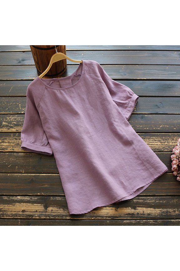 Women Spring Tops Casual O-Neck Long Sleeve Solid Blouse Shirts Striped Short Sleeve Tee Snow Long Sleeve Shirts Women Short Sleeve Tee Tops Shirts for Women Womens T Shirts Short Sleeve Ringer Tee