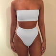 thumbnail image 1 of Women Spring and Summer Sexy Solid Color Tube Top Split Two-Piece Swimsuit, 1 of 1