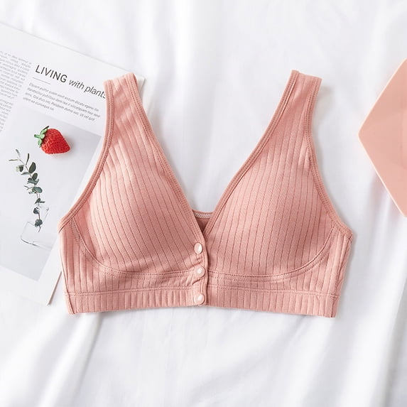 Women Spring and Summer Thin Cotton Front Buckle Nursing Bra