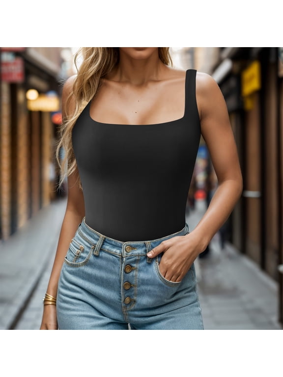 Women Square Neck Sleeveless Double Layer Tight Tank Top for Women Lace Trimmed Top Sleep Tops for Women Loose Womens Seamless Top Lace Half Camisole for Women Underwire Bra Camisoles for Women Lace