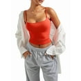 thumbnail image 1 of Women Square Neck Tank Top Summer Y2K Going Out Basic Shirt Red S, 1 of 7