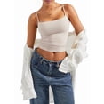 thumbnail image 1 of Women Square Neck Tank Top Summer Y2K Going Out Basic Shirt White XS, 1 of 7