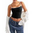 thumbnail image 1 of Women Square Neck Tank Top Summer Y2K Going Out Basic Shirt, 1 of 8